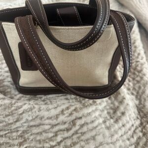 Coach Brown and Cream Tote Bag